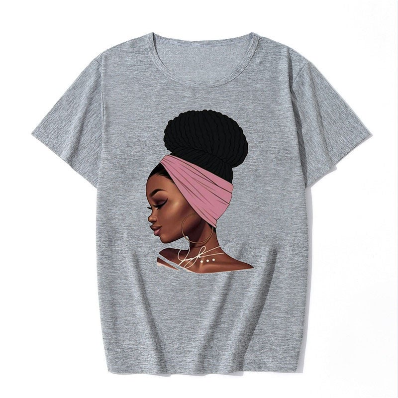 2020 Black Girl Women'S Colorful Short Sleeve T-Shirt Fashion Women'S T-Shirt Supply - Image 3