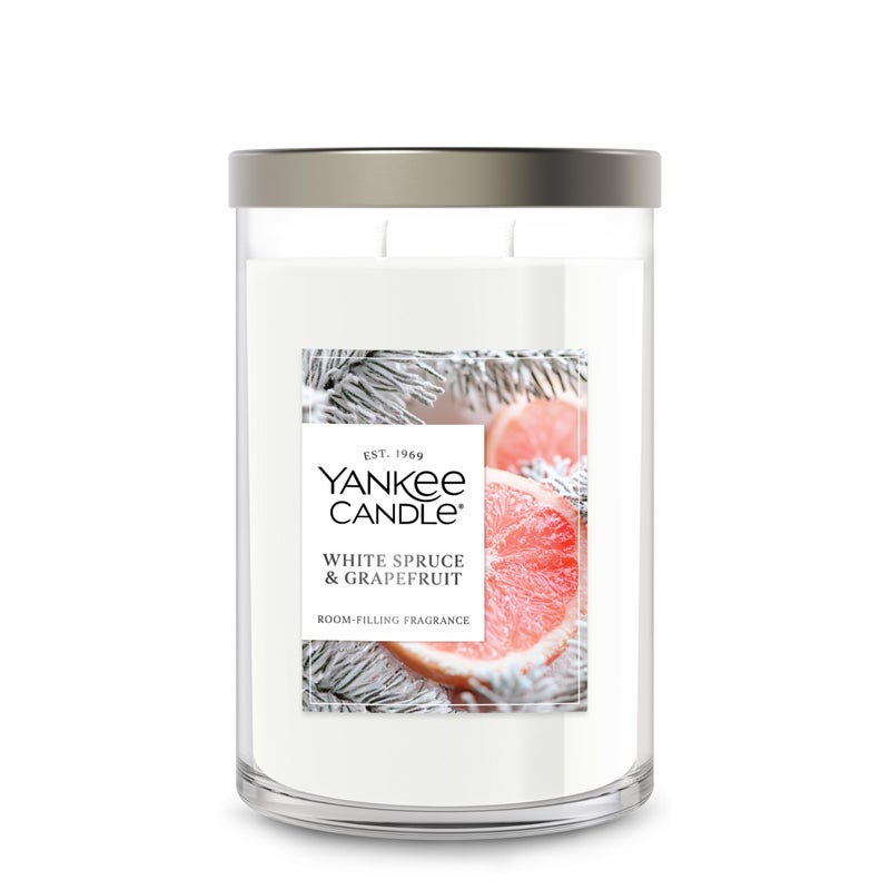 YANKEE CANDLE Yankee Candle White Spruce  Grapefruit Scented Signature 20oz Large Tumbler 2Wick Candle Over 60 Hours of Burn Time Christmas  Holiday Candle
