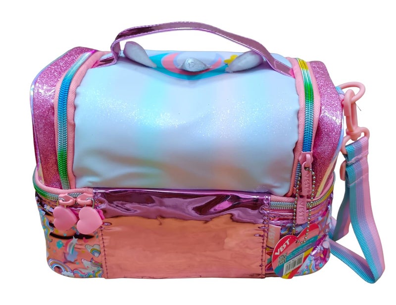 ONOTIC Lunch Bag for Kids, Lunch Bag for Office Men, Women and Kids, Canvas Tiffin Bags for School, Picnic, Work, Carry Bag for Lunch Box and Water Bottle (Unicorn Pink Shining) - Image 3