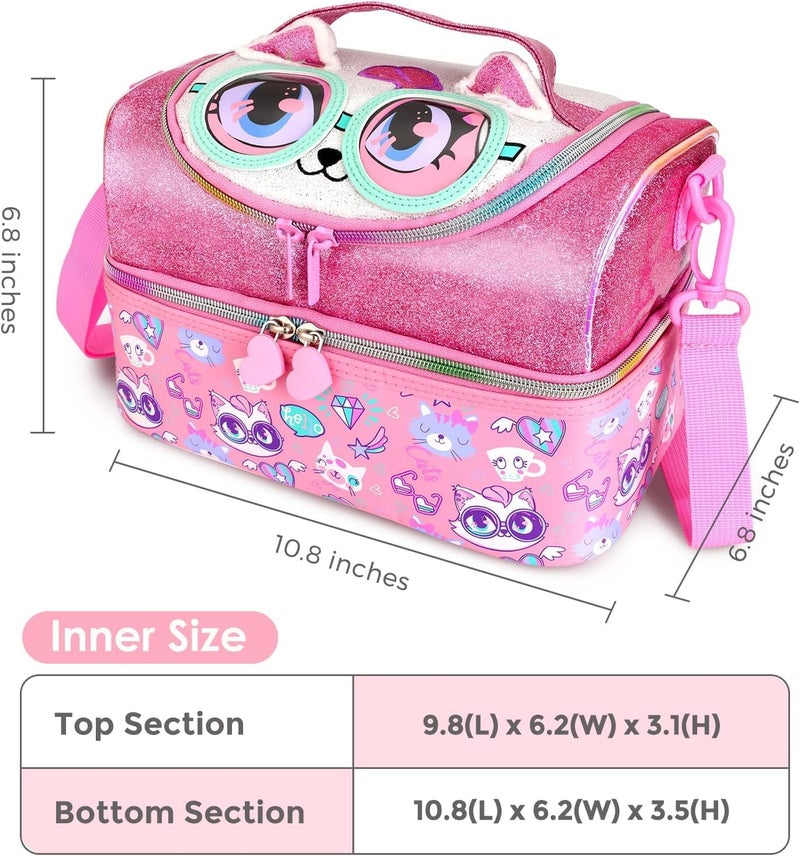 ONOTIC Lunch Bag for Kids, Lunch Bag for Office Men, Women and Kids, Canvas Tiffin Bags for School, Picnic, Work, Carry Bag for Lunch Box and Water Bottle (Unicorn Pink Shining) - Image 4