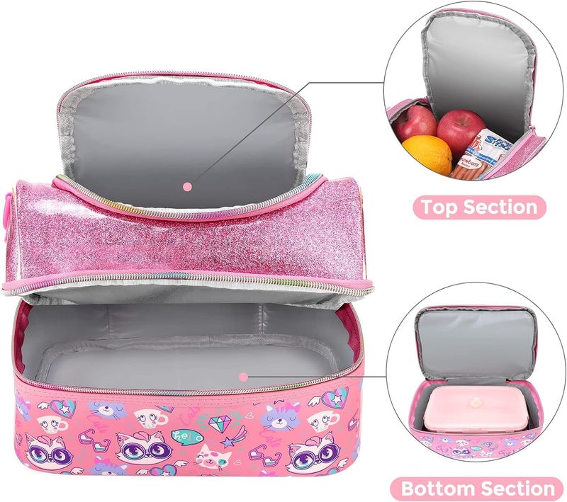 ONOTIC Lunch Bag for Kids, Lunch Bag for Office Men, Women and Kids, Canvas Tiffin Bags for School, Picnic, Work, Carry Bag for Lunch Box and Water Bottle (Unicorn Pink Shining) - Image 5