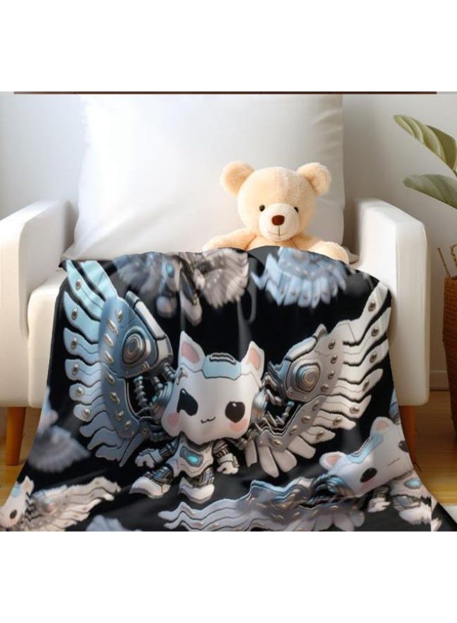 عام بطانية رقيقة من الفانيلا الكرتونية للأطفال والرضع (دافئة ومريحة، ومناسبة للنوم والألعاب) 70 سم * 100 سم - Image 5