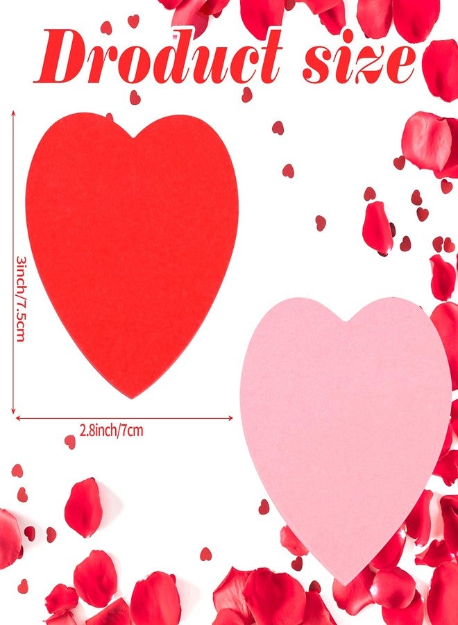FOIMAS 800pcs Heart Sticky Notes,Valentine's Day Heart Shaped Sticky Note Pads Memo for Valentine's Day School Office Supply,Red and Pink - Image 2
