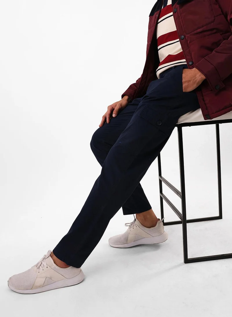 دينيس لينغو بنطلون رجالي قطن أزرق داكن بقصة ضيقة بالكامل