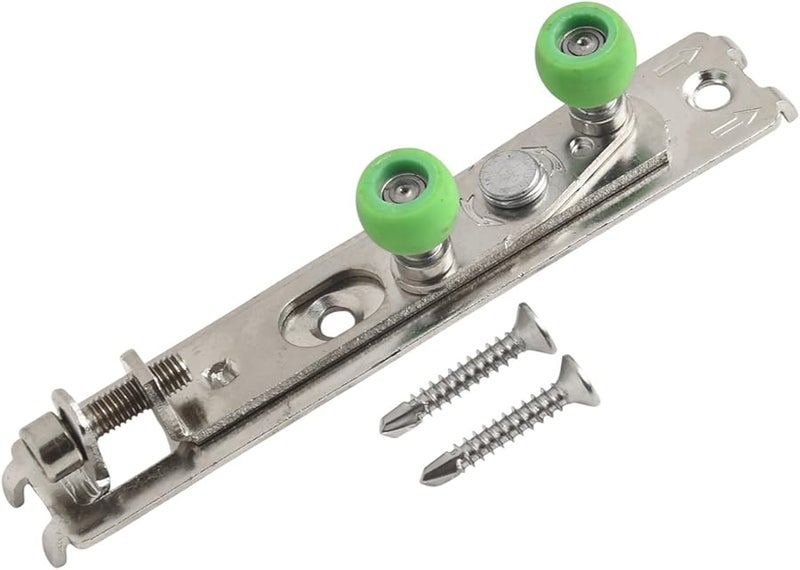 عجلة تحمل علوية قابلة للتعديم مضادة للاهتزاز للأبواب المنزلقة الخشبية المجوفة، لولب ذيل حمامة فضي أخضر 21 مم - Image 3