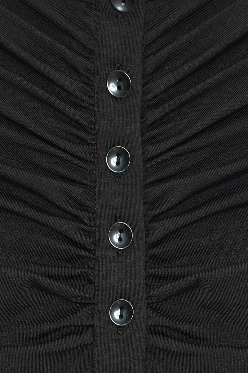 Dilvin Black DILVIN Slim-fit Boat Neck Bodysuit Blouse for Women | Best Price UAE