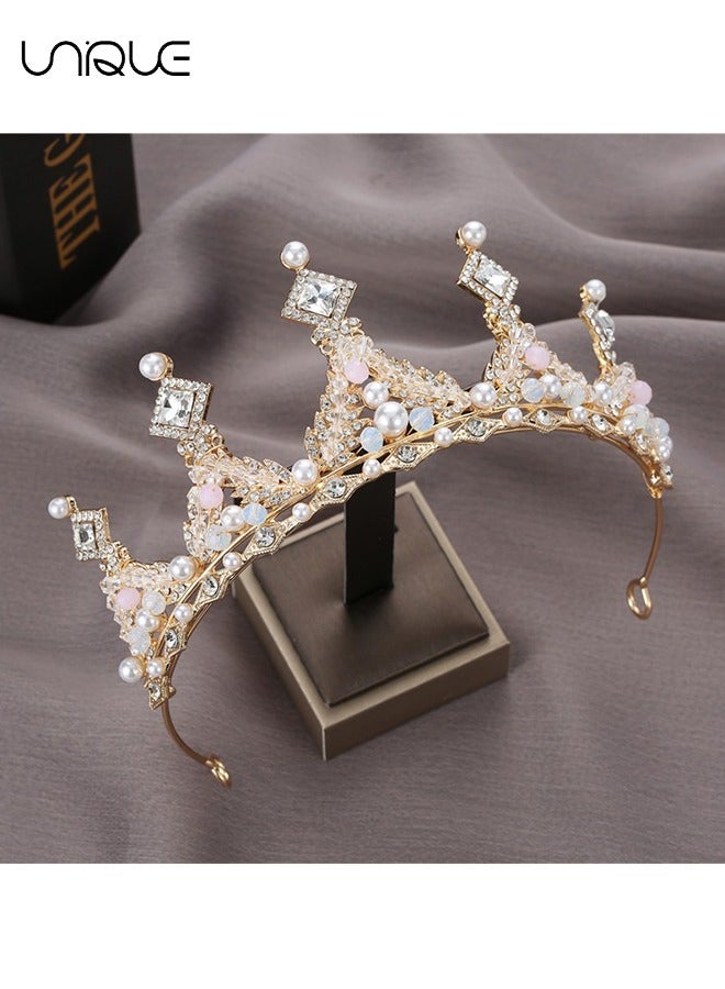 Unique Crystal Princess Crown for Girl Women Ladies, Queen Tiaras with Rhinestone, Gold Birthday Tiaras Headpieces Accessories for Girls Wedding Prom Costume Party, Elegant Crown Lady Girl Bride Wedding Prom - Image 2