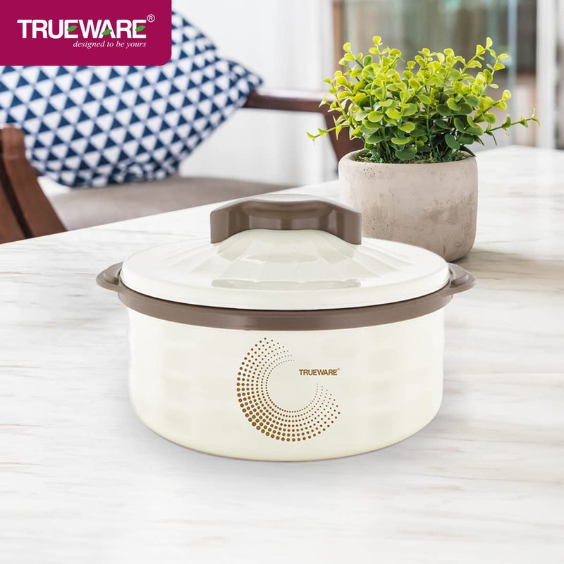 Trueware TRUEWARE Stylus Casserole Inner Steel Casserole 2000 ml Brown PU Insulated BPA free Odour Proof Food Grade Easy to Carry Easy to Store Ideal For Chapatti Roti Curd Maker Kitchen Storage Kitchen accesseroies Thermoware Hot Pot  - Image 4