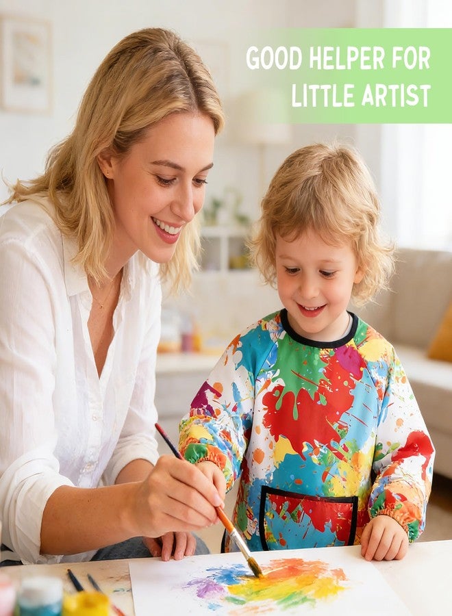 hapray مريلة رسم للأطفال من hapray، عبوة واحدة، مريلة رسم مقاومة للماء مع جيب للأطفال من الأولاد والبنات من سن 3 إلى 6 سنوات - Image 4
