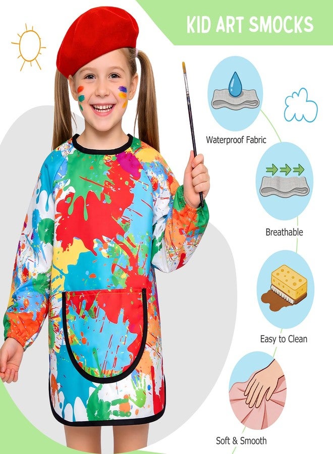hapray مريلة رسم للأطفال من hapray، عبوة واحدة، مريلة رسم مقاومة للماء مع جيب للأطفال من الأولاد والبنات من سن 3 إلى 6 سنوات - Image 3
