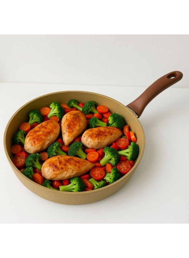 Granite Cookware set (Pot with Lid 24 cm + Pot with Lid 26 cm + Fry Pan 26 cm) Non-Stick - Image 4