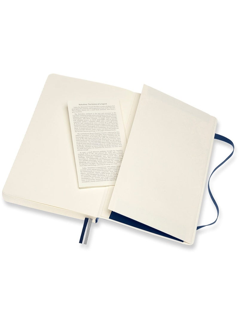 MOLESKINE Expanded Notebook Large Size Ruled Pages Sapphire Blue Soft Cover 400 Pages - Image 2