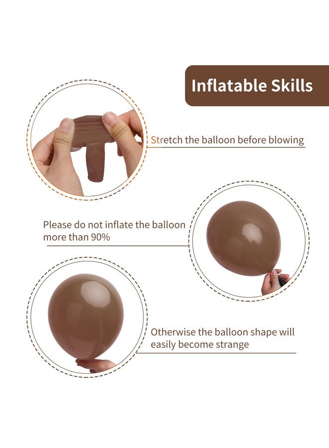 RUBFAC 129pcs Brown Balloons Different Sizes 18 12 10 5 Inches for Garland Arch Kit, Premium Boho Coffee Brown Latex Balloon for Birthday Party Graduation Wedding Anniversary Baby Shower Decoration - Image 3