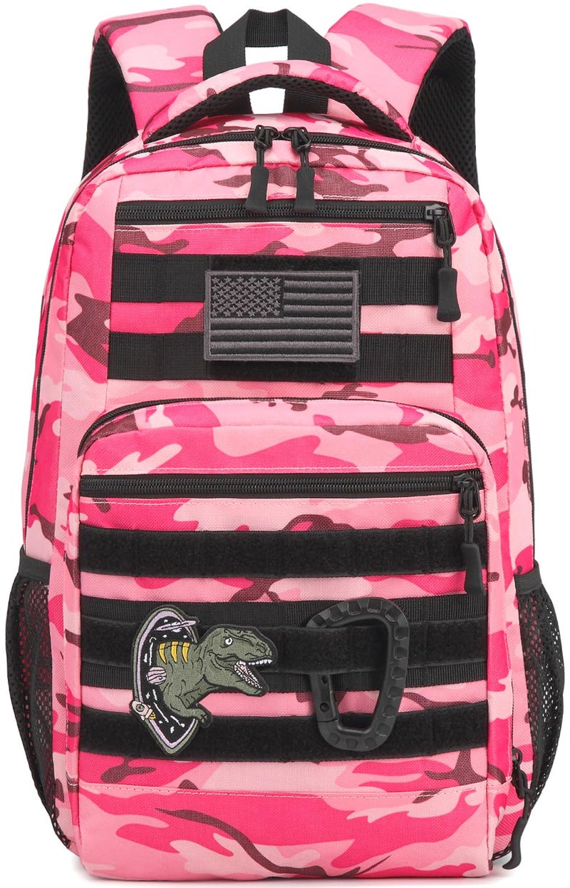 SunForMorning Kids Tactical Backpack Army Molle Bookbag Military Boys Backpack for School Outdoor Camping Pink CM - Image 2