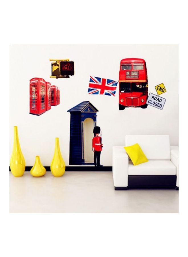 نيبمينينت ملصق جداري بسيط لمشهد من شوارع لندن متعدد الألوان 50x70سم - Image 3