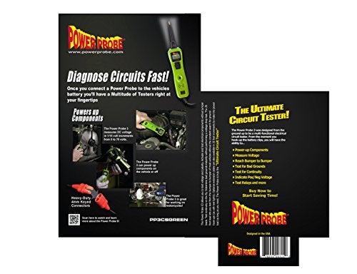 Power Probe III Clamshell - [Car Automotive Diagnostic Test Tool, Digital Volt Meter, AC/DC Current Resistance, Circuit Tester] (Green) - Image 2