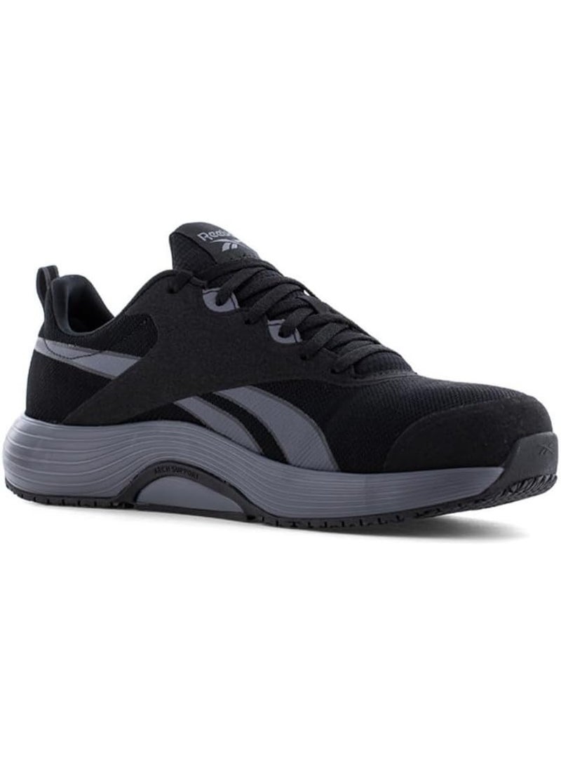 Reebok Work حذاء سلامة رجالي بمقدمة مركبة وحماية من المخاطر الكهربائية خفيف الوزن أسود ورمادي - Image 1