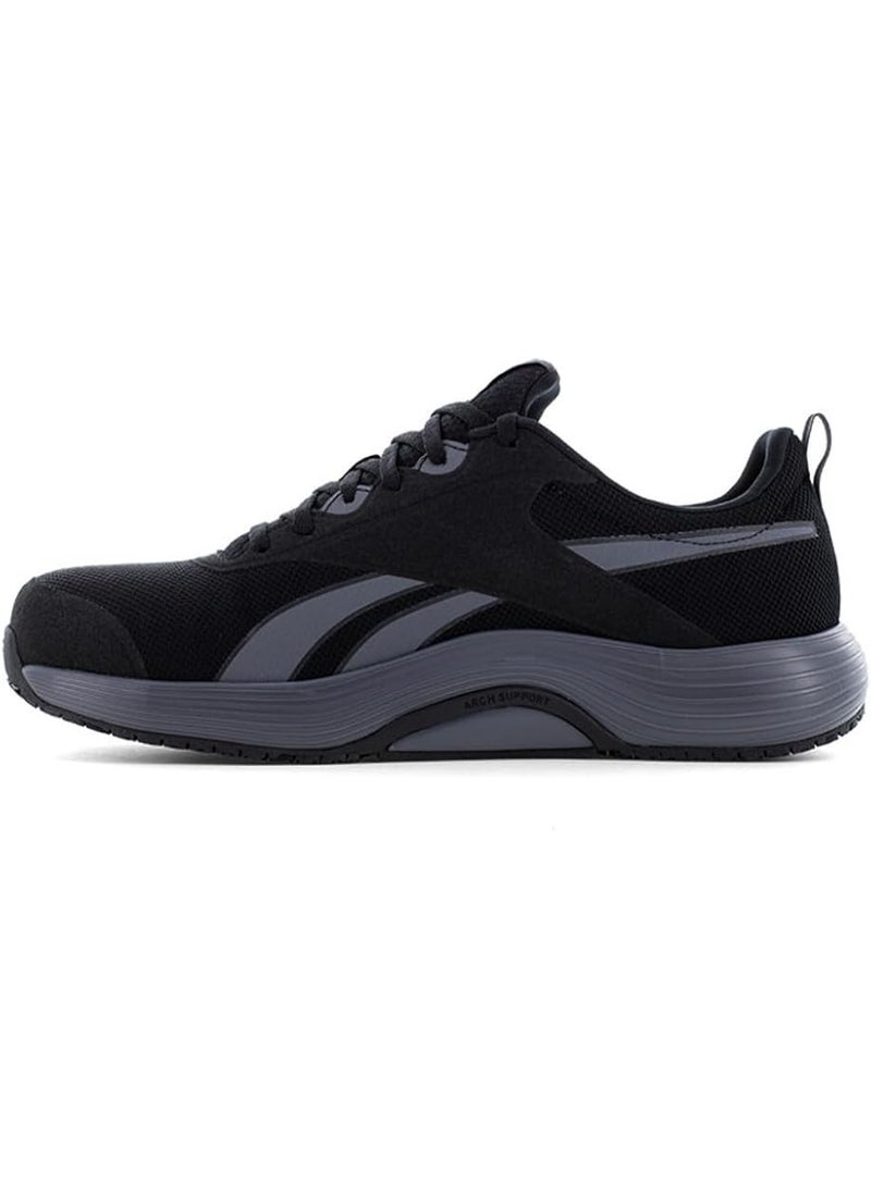 Reebok Work حذاء سلامة رجالي بمقدمة مركبة وحماية من المخاطر الكهربائية خفيف الوزن أسود ورمادي - Image 3
