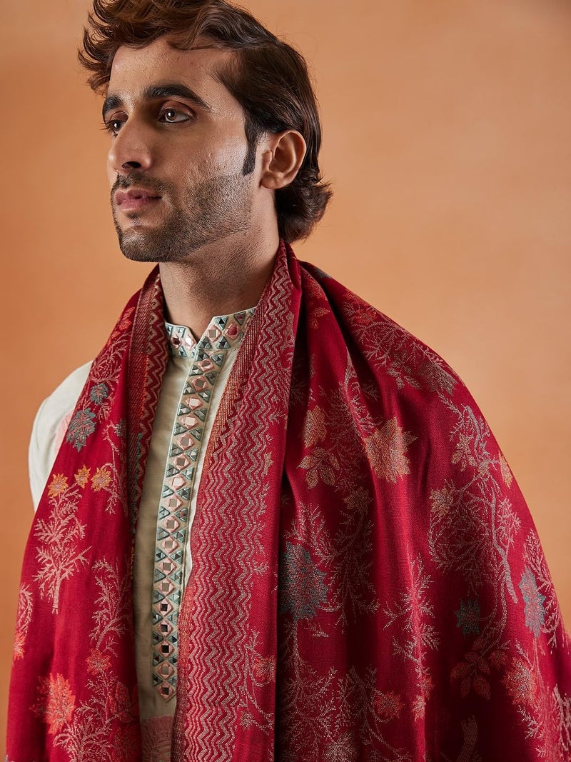 Pashmoda Men Shalimar Kaani Stole (Size 71x203 cm) - Image 4