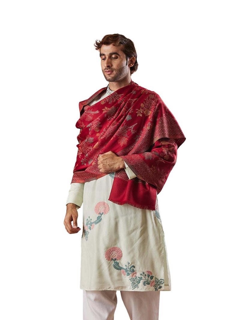 Pashmoda Men Shalimar Kaani Stole (Size 71x203 cm) - Image 1
