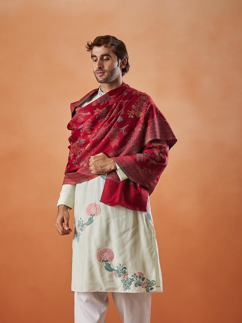 Pashmoda Men Shalimar Kaani Stole (Size 71x203 cm) - Image 2