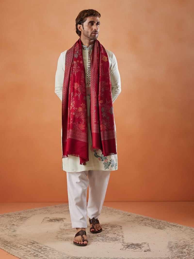 Pashmoda Men Shalimar Kaani Stole (Size 71x203 cm) - Image 3