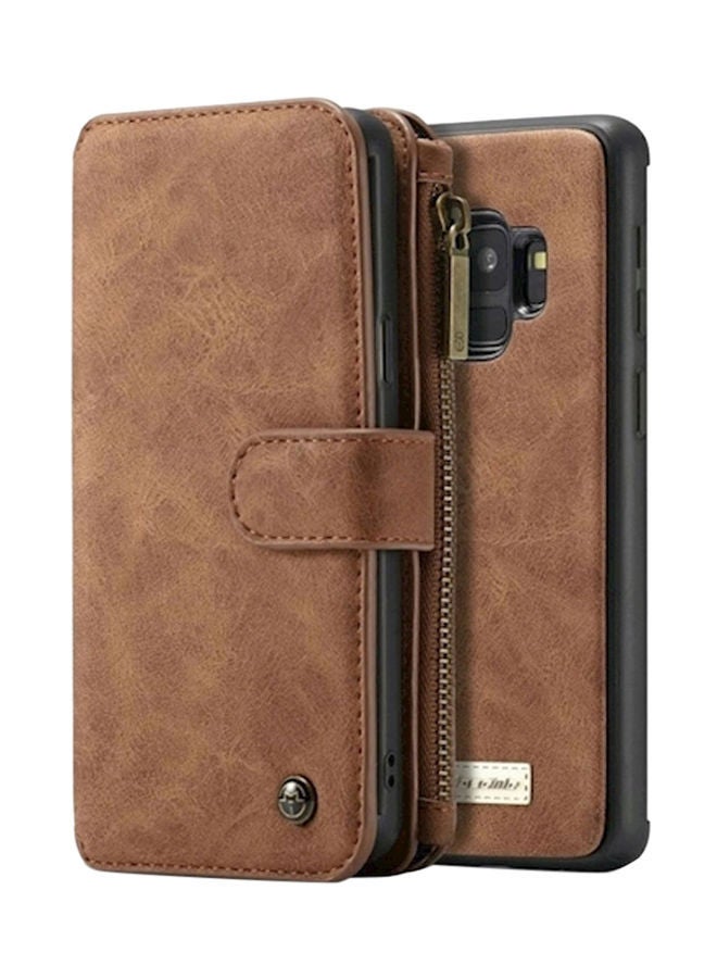 NIBEMINENT Protective Wallet Card Case Cover For Samsung Galaxy S9 Plus Brown  - Image 1