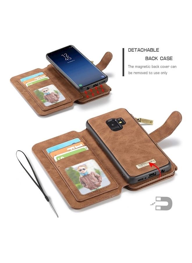 NIBEMINENT Protective Wallet Card Case Cover For Samsung Galaxy S9 Plus Brown  - Image 5