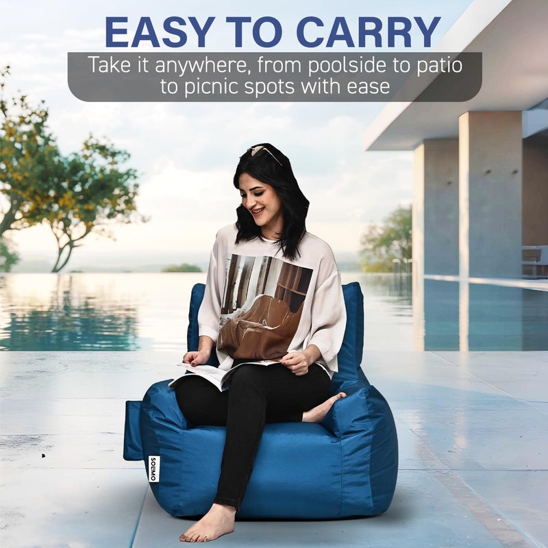 Brand - Solimo Solimo All Weather Water Resistant Bean Bag Arm Chair Filled with Beans Capacity Upto 6 Ft 3 in Height 120 KG Weight Teal Blue - Image 5