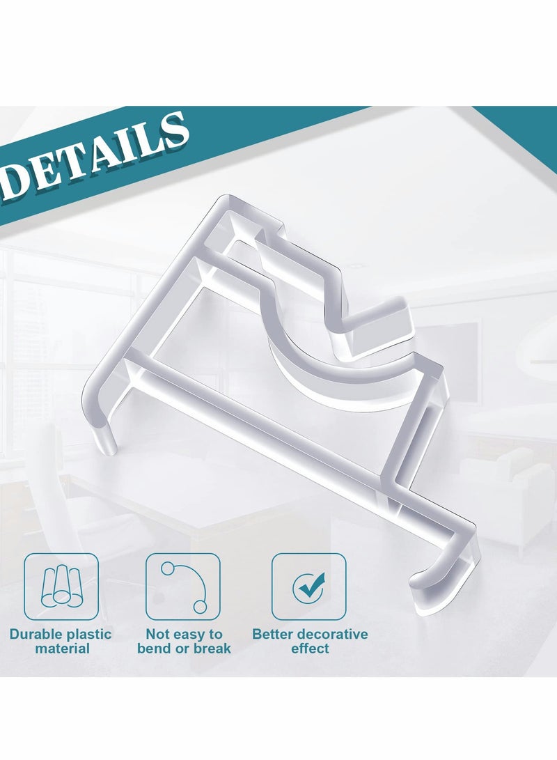 SYOSI Valance Clips for Blinds, Clear Plastic Blind Window Hidden Retainer Clips,Curtain Accessories Blinds Vertical Curtains (2", 30 pcs) - Image 2