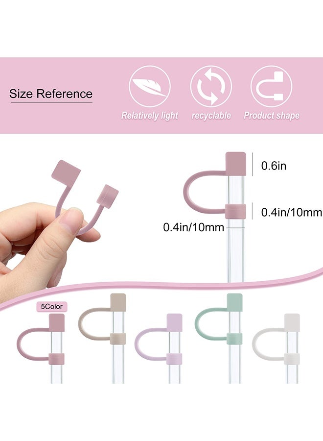 Peachjoy 5-Pack Silicone Straw Covers Compatible with Cups - Dust-Proof Straw Caps for 40 oz Tumblers and Water Bottles  - Image 5
