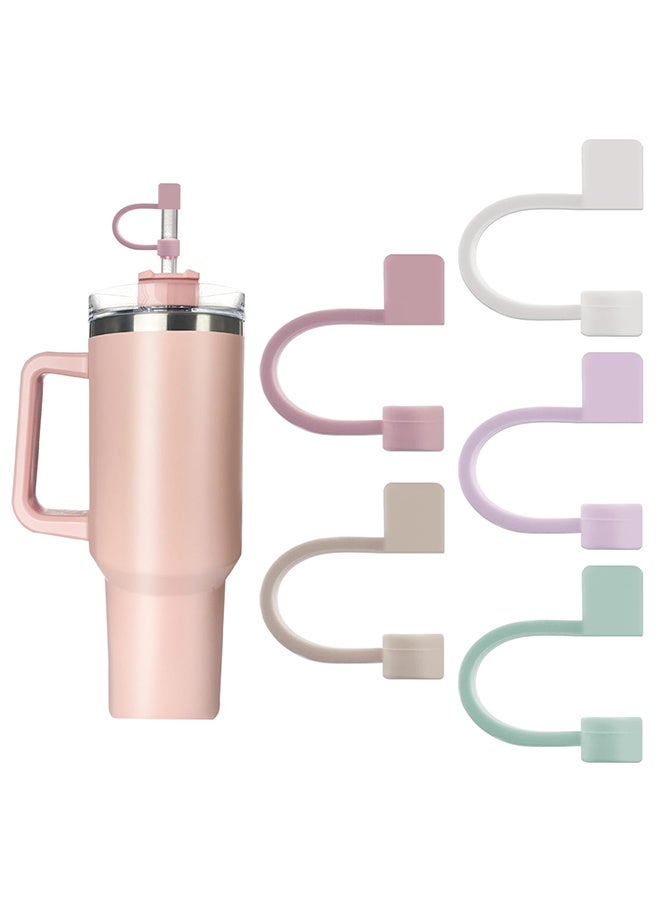 Peachjoy 5-Pack Silicone Straw Covers Compatible with Cups - Dust-Proof Straw Caps for 40 oz Tumblers and Water Bottles  - Image 1