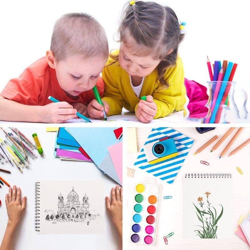 Sketch Notebook 21x29.7cm Top Spiral Binding - Heavy-Duty Hard Cover Drawing Pad for Wet Dry Drawing Beginners & Artists - Image 3