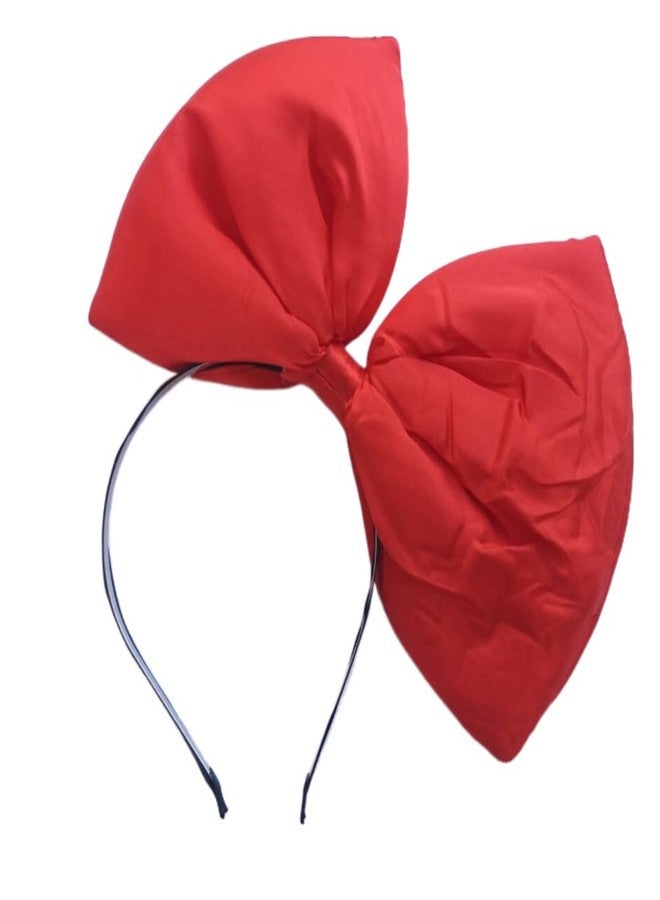Honkenda Red Big Bow Headband Hair Bow for Women, 10'' Huge Bowknot Hairband Hair Hoop Headwear for Halloween Cosplay Christmas Costume Party - Image 1