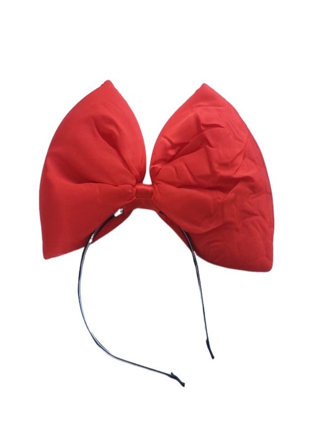 Honkenda Red Big Bow Headband Hair Bow for Women, 10'' Huge Bowknot Hairband Hair Hoop Headwear for Halloween Cosplay Christmas Costume Party - Image 3