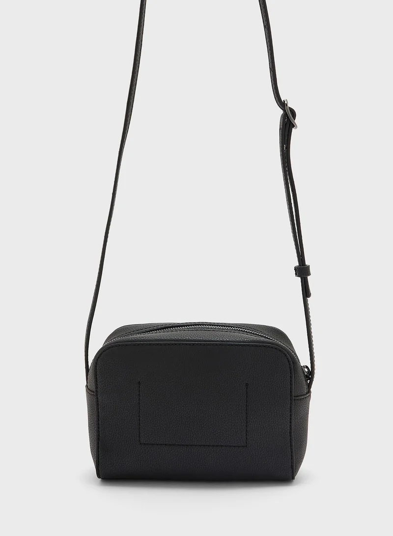CALVIN KLEIN Flap Over Logo Detailed Crossbody