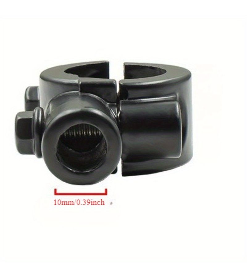 Black 1 Inch 25mm Motorcycle Handlebar M8 Mirror Thread Mount Holder Clamp Adapter - Image 5