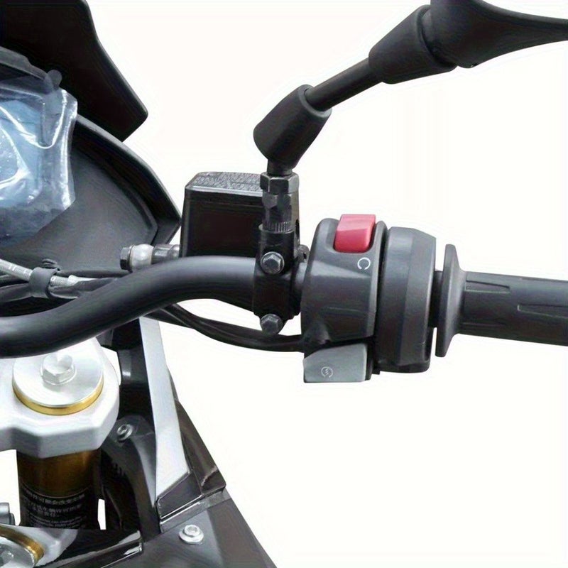 Black 1 Inch 25mm Motorcycle Handlebar M8 Mirror Thread Mount Holder Clamp Adapter - Image 1