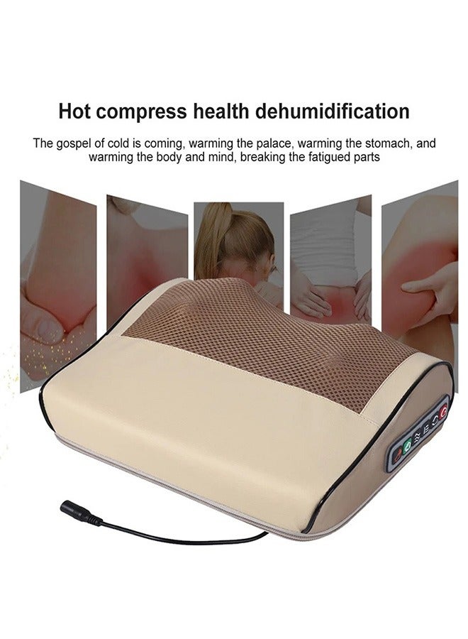 هاهاهاي وسادة تدليك كهربائية للرقبة والكتفين والخصر والرأس والبطن مع تدليك حراري ثلاثي الأبعاد للأنسجة العميقة يساعد على استرخاء العضلات في المنزل والاسترخاء في السيارة للنساء والرجال - Image 2