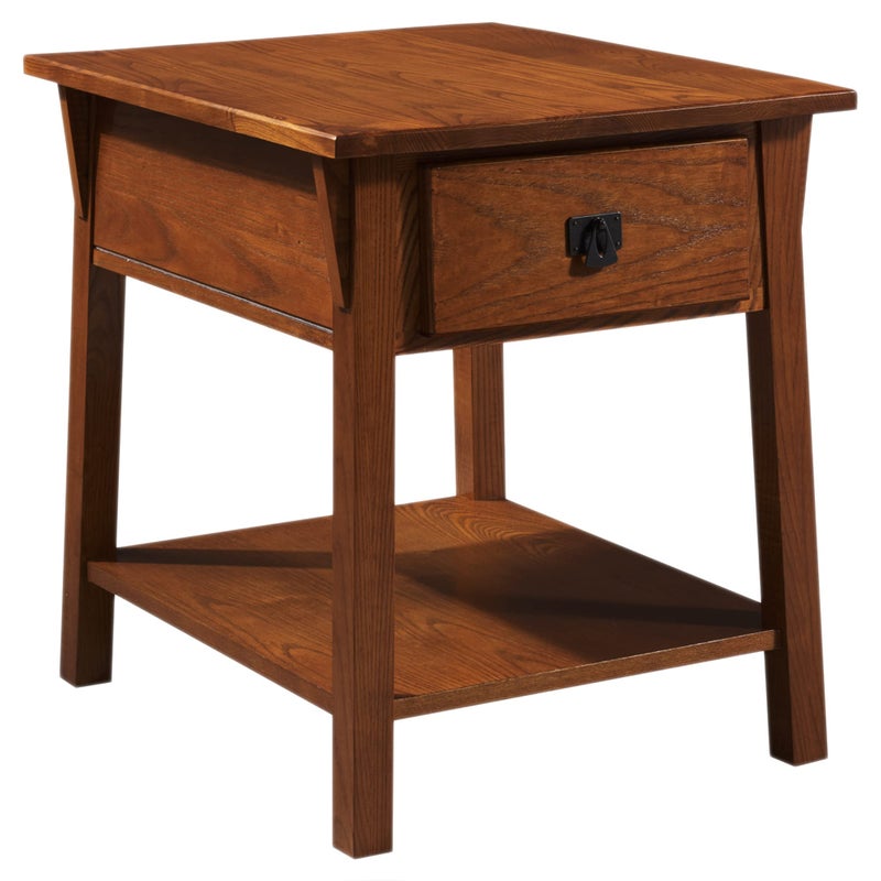 Leick Home Mission End Table Solid Wood 1 Storage Drawer Secret Compartment Bottom Display Shelf EasyAssembly For Living RoomBedroom Russet 240 in L x 200 in W x 240 in H 9066SC