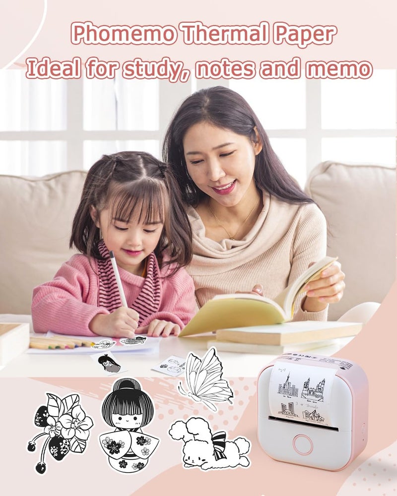 phomemo T02 Transparent Sticker Thermal Paper, Thermal Printer Paper, Compatible With T02/M02X/M02L, 1.96" X 11.4' (50Mmx3.5M/Roll), Black Text, Keep For Long Time, 3 Rolls - Image 4