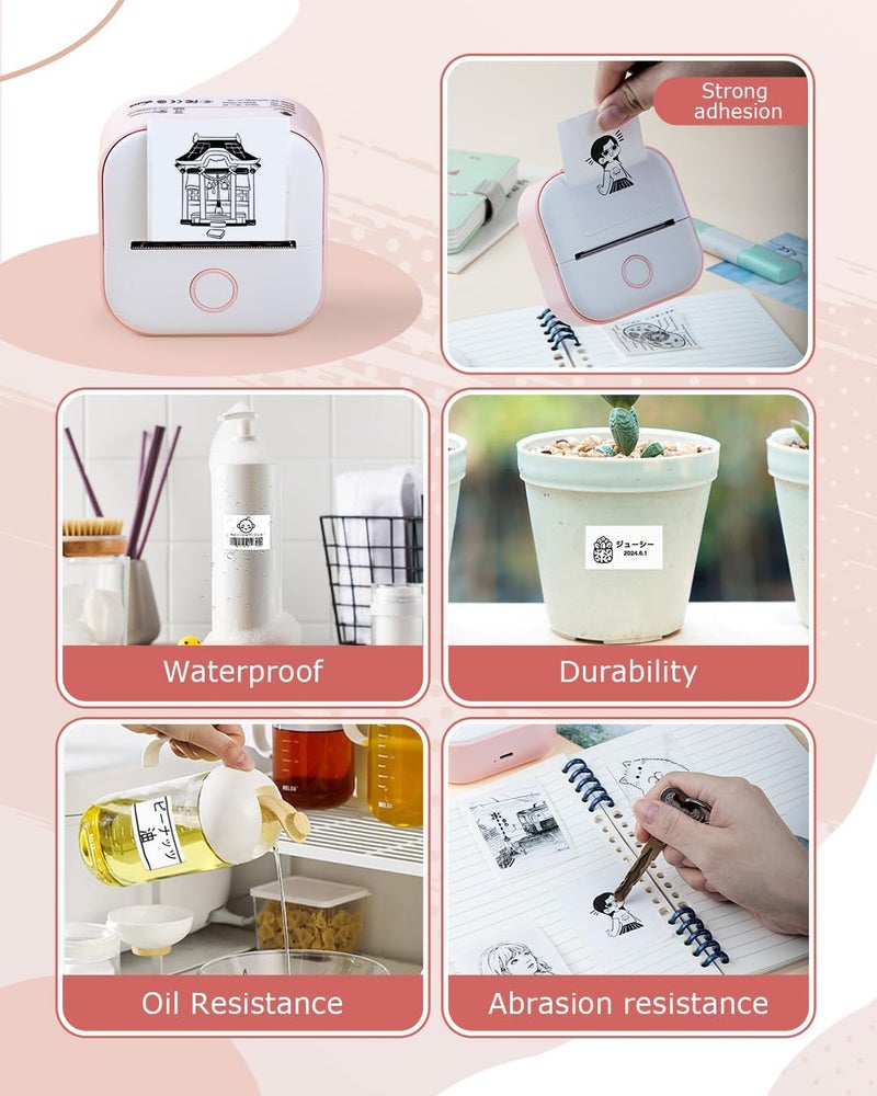 phomemo T02 Transparent Sticker Thermal Paper, Thermal Printer Paper, Compatible With T02/M02X/M02L, 1.96" X 11.4' (50Mmx3.5M/Roll), Black Text, Keep For Long Time, 3 Rolls - Image 5