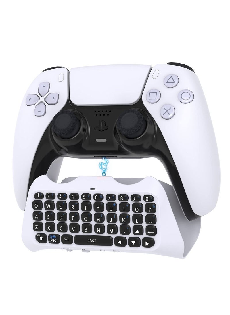 Y&D - Controller Keyboard for PS5, Mini Rechargeable Gamepad QWERTY Keypad Wireless Bluetooth Chatpad with 47 Silicone Keys, Voice Chat Speakers, 3.5mm Headphone Audio Jack - Image 1