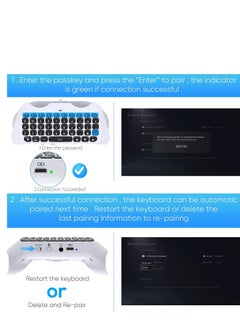Y&D Controller Keyboard for PS5, Mini Rechargeable Gamepad QWERTY Keypad Wireless Bluetooth Chatpad with 47 Silicone Keys, Voice Chat Speakers, 3.5mm Headphone Audio Jack  - Image 4