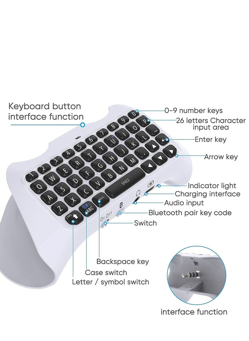 Y&D - Controller Keyboard for PS5, Mini Rechargeable Gamepad QWERTY Keypad Wireless Bluetooth Chatpad with 47 Silicone Keys, Voice Chat Speakers, 3.5mm Headphone Audio Jack - Image 1