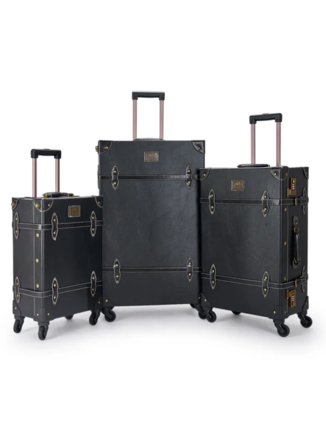 LIMRA Travel Bags Classic Leather Luggage 4 Pcs Set 28''-24''-20'''-13'''Inches