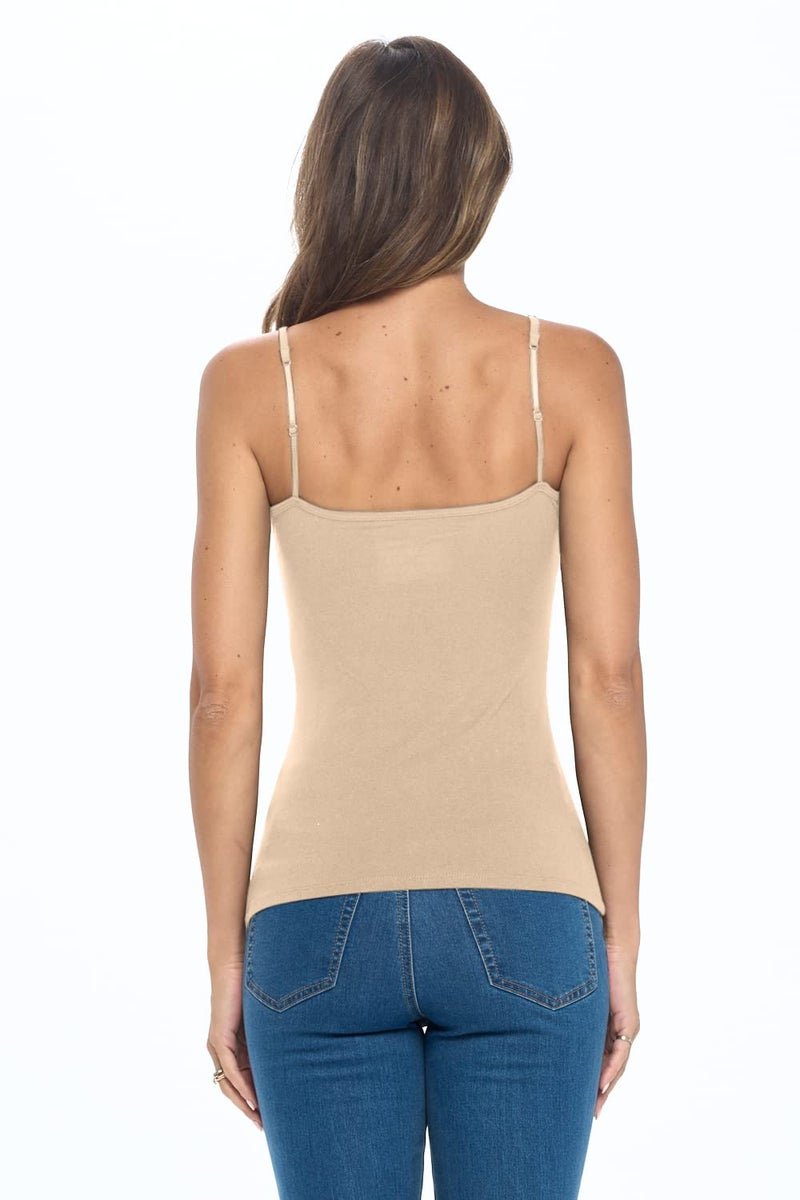 Natural Uniforms Women's Basic Camisole with Adjustable Spaghetti Strap Tank Top (Sand, Large) - Image 4
