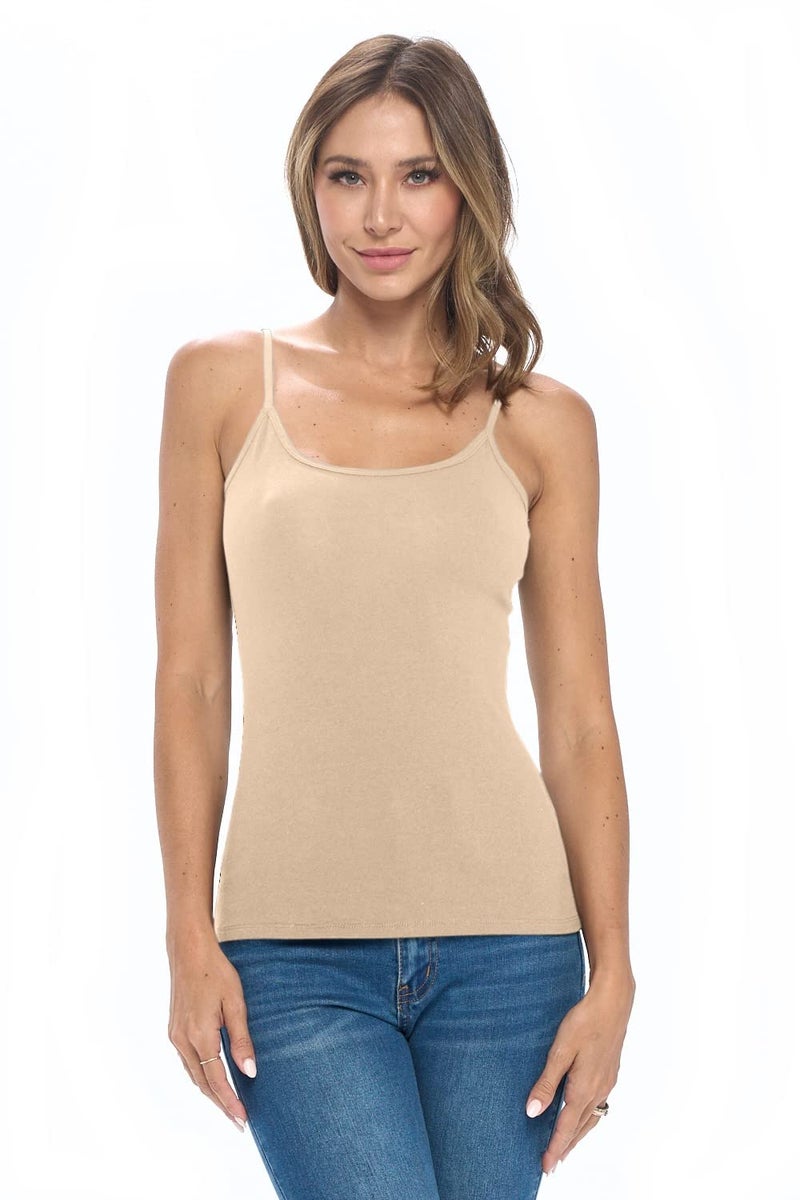 Natural Uniforms Women's Basic Camisole with Adjustable Spaghetti Strap Tank Top (Sand, Large) - Image 5