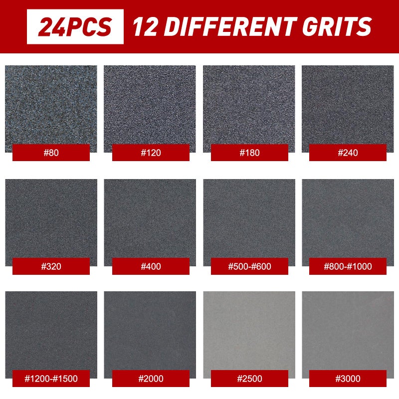 Pukamam 24 Pcs Sanding Sponge 120 Grit, Washable & Reusable Sanding Blocks for Wood, Metal, Drywall, Glazing, Wet Dry Sandpaper for Smooth Finishing - Image 3