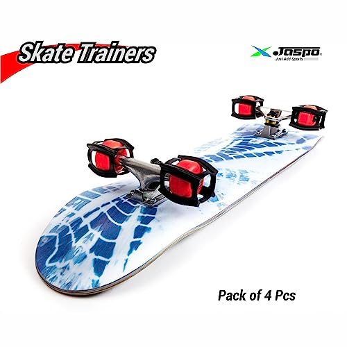 Jaspo Skate Trainers Wheel stoppers for Roller Skates and Skateboards for Beginners & learners to Learn Tricks-Safe, and Easy- Ollies, Kickflips and More- All Ages(Black) (Skate Trainer-Pack of 4pcs) - Image 3